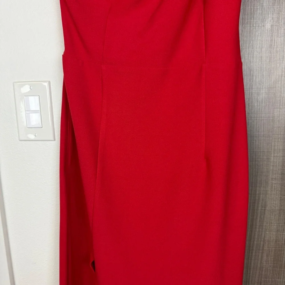 NEW Abercrombie & Fitch Red Asymmetrical One Shoulder Maxi Dress Size Large Tall